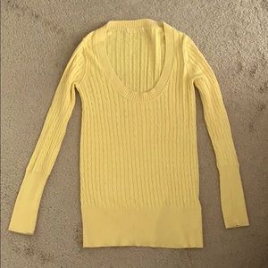 BOGO 50% OFF -Ribbed yellow scoop neck extra long sweater